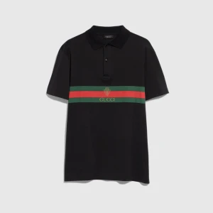 Cotton Jersey Polo Shirt With Print