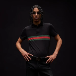 Cotton Jersey Polo Shirt With Print