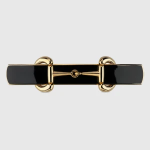 Horsebit Hair Clip With Enamel