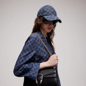 Gg Cotton Denim Baseball Hat