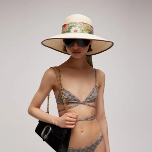 Panama Twill Hat With Silk Ribbon