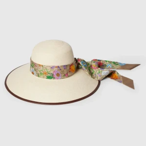 Panama Twill Hat With Silk Ribbon