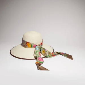 Panama Twill Hat With Silk Ribbon