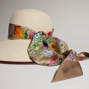 Panama Twill Hat With Silk Ribbon