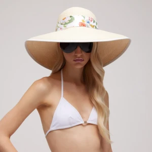 Panama Twill Hat With Silk Ribbon