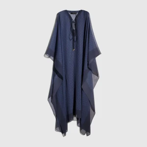 Gg Silk Georgette Cape Dress