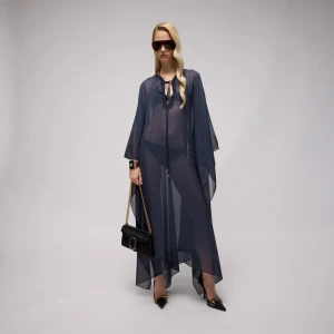 Gg Silk Georgette Cape Dress