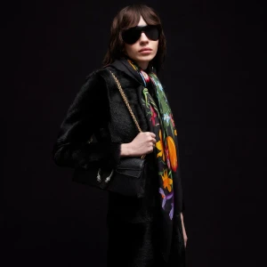 Printed Gg Wool Silk Shawl