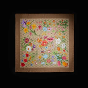 Printed Gg Wool Silk Shawl