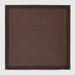 Gg Silk Twill Jacquard Carré