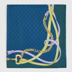 Printed Gg Silk Jacquard Carré