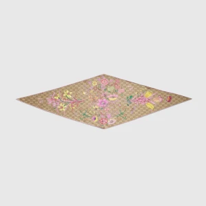 Printed Gg Silk Twill Diamond Scarf