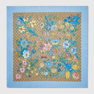 Printed Gg Silk Twill Carré