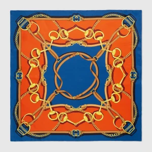 Reversible Printed Silk Twill Carré