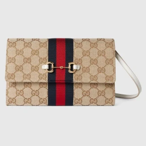 Gucci Horsebit Web Wallet With Strap