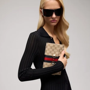 Gucci Horsebit Web Wallet With Strap