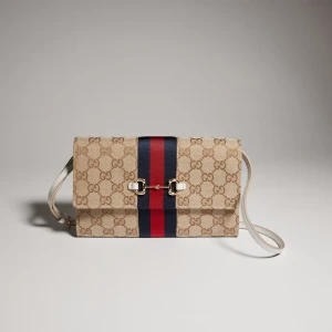 Gucci Horsebit Web Wallet With Strap