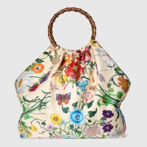 Silk Maxi Tote Bag With Bamboo Handle