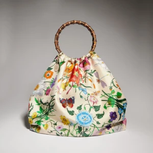 Silk Maxi Tote Bag With Bamboo Handle