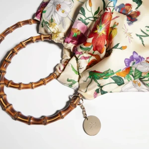 Silk Maxi Tote Bag With Bamboo Handle