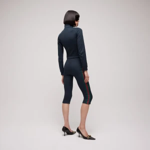Rib Cotton Jersey Zip Sweatshirt With Web