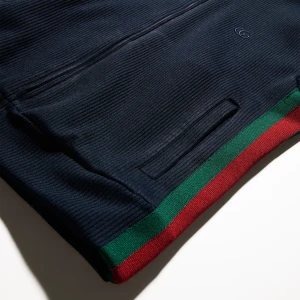 Rib Cotton Jersey Zip Sweatshirt With Web