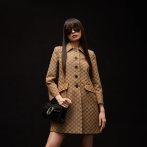 Gg Cotton Canvas Coat