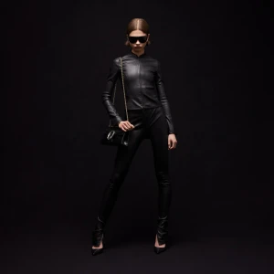Light Stretch Leather Zip Jacket