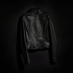 Light Stretch Leather Zip Jacket