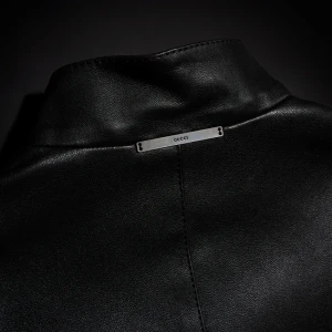 Light Stretch Leather Zip Jacket