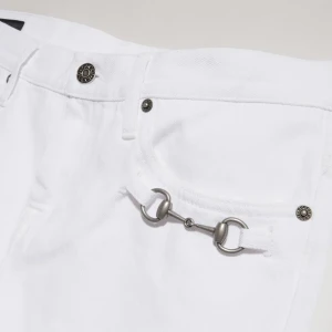 Cotton Denim Pants With Horsebit