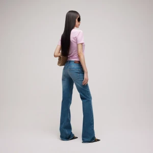 Stretch Cotton Denim With Horsebit