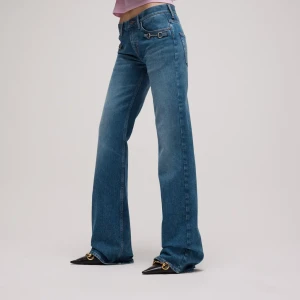 Stretch Cotton Denim With Horsebit
