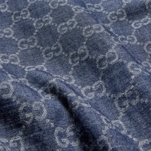 Gg Cotton Denim Jacquard Pants