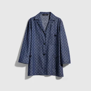 Gg Cotton Denim Jacquard Jacket