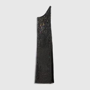 Embroidered Jersey Long Dress
