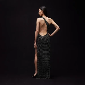 Embroidered Jersey Long Dress