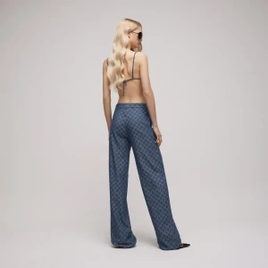 Gg Light Cotton Denim Jacquard Top