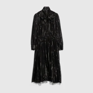 Pinstripe Silk Organza Chemisier Dress