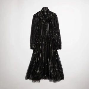 Pinstripe Silk Organza Chemisier Dress