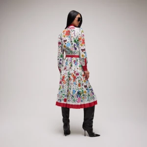 Printed Silk CrÊPe De Chine Chemisier Dress