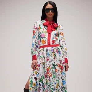 Printed Silk CrÊPe De Chine Chemisier Dress