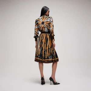Printed Silk Chemisier Dress