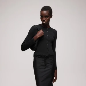 Fine Matte Viscose Rib Cardigan