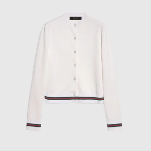 Gg Fine Cotton Viscose Jacquard Cardigan