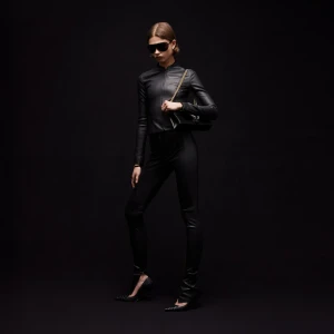 Light Stretch Leather Skinny Pants