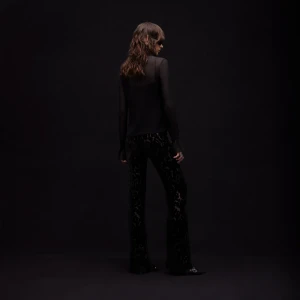 Floral Devoré Velour Pants