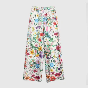 Printed Silk Twill Pants