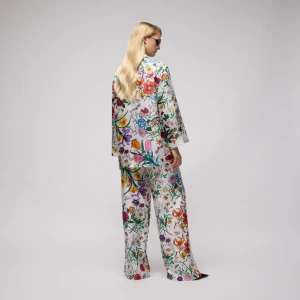 Printed Silk Twill Pants