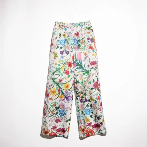 Printed Silk Twill Pants